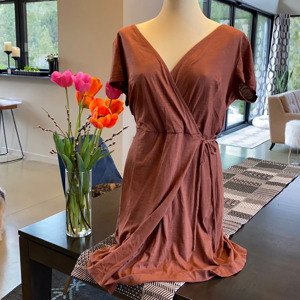H&M cotton blend wrap dress